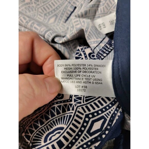 Coolibar Men BoardShorts Swim Trunks Blue Geometric Tribal Pattern 38x9 UPF 50+ - Picture 6 of 7